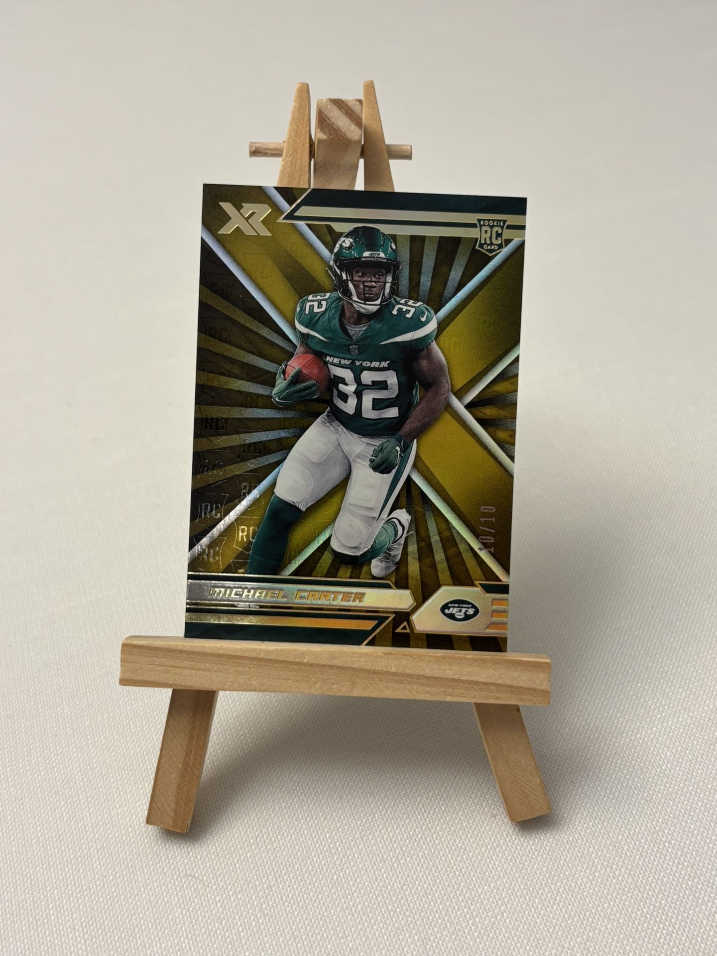 Michael Carter Gold XR 10/10 Rookie New York Jets