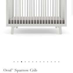 Oeuf Sparrow Crib and Toddler Conversion Bed + mattress