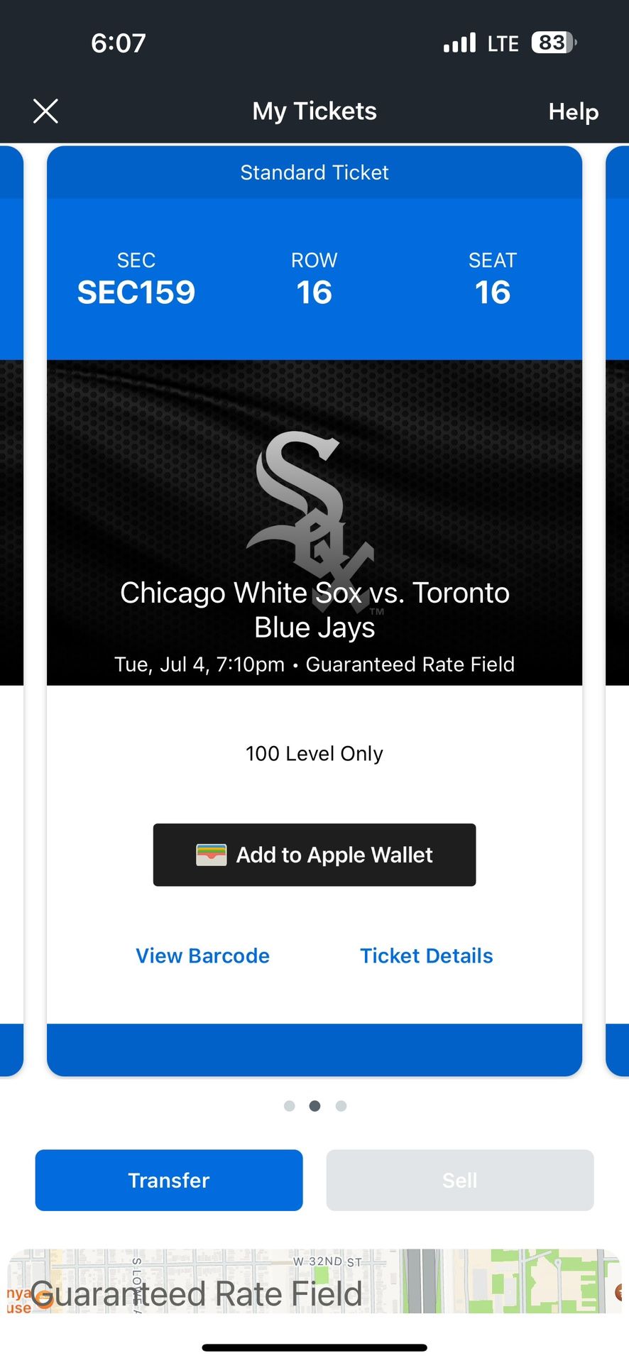 3 Tickets White Sox 4th Of July Fireworks Tickets