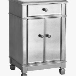 Pier 1 Hayworth mirrored silver bedside chest 