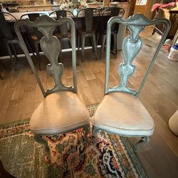 2 Beautiful Vintage French Provincial Wood Chairs 