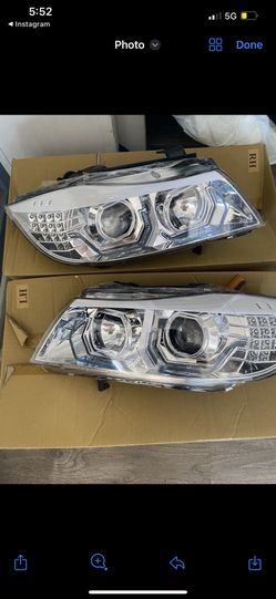 2009-2012 BMW 3-Series 3D Crystal Blue Dual U-Halo headlight