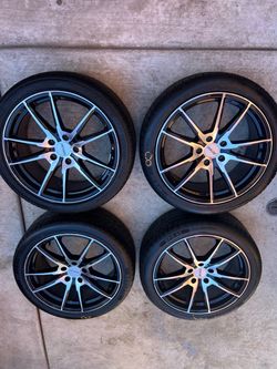 Set of Petrol 18in wheels 5x112 pattern tires 235/40r18 fit Volkswagen Audi Mercedes Benz BMW etc