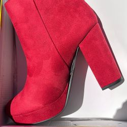 High Quality Red Velvet Women’s Boots 