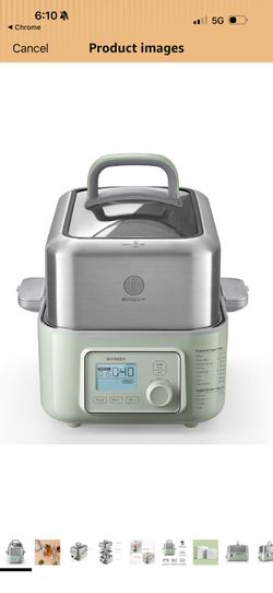 BUYDEEM G563 5-Quart Electric Food Steamer for Cooking, One Touch Vegetable Steamer, Digital Multifunctional Steamer, Quick Steam in 60s, Stainless St
