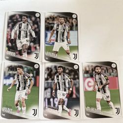 Juventus Topps UEFA Champions League 5-Card Lot - Kenan Yildiz, McKennie, Thuram