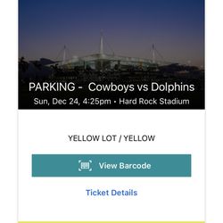 Cowboys Vs Dolphins Parking Pass