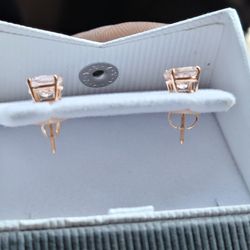 14k Rose Gold 2.25 Carat Stud Earrings