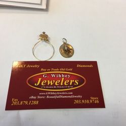 14 Kt ,real Gold, charm holder or pendant