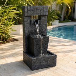 Outdoor Water Fountain with LED Light – $129.99