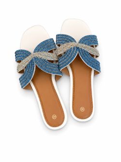 Women’s Cross Strap Flat Slide Slippers