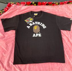 Bape Black Tee College Ape Brown