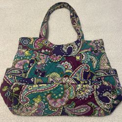 Vera Bradley Large Tote In Retired Heather Pattern 