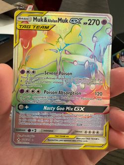 Muk & Alolan Muk GX Rainbow Rare Pokémon Card