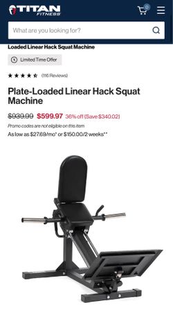 Titan Fitness Plate-Loaded Linear Hack Squat Machine