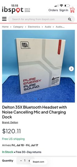 Delton 30X/ 35X Wireless Headset -Black New 65.00