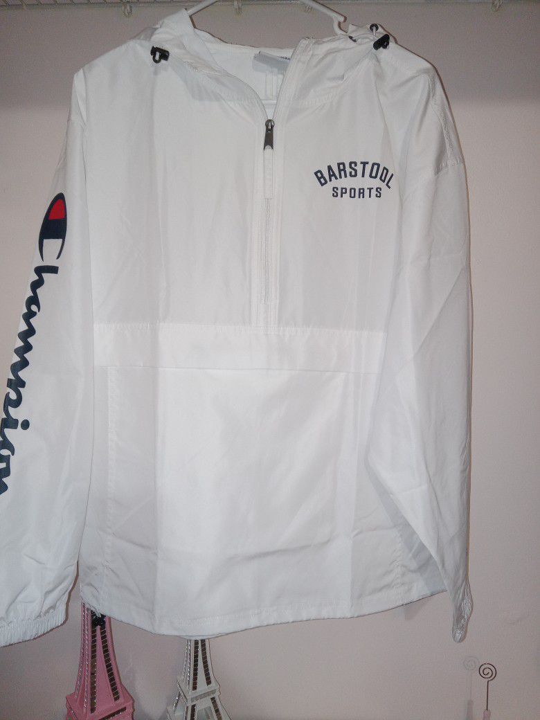 Barstool Sports Packable Jacket Mens Medium By Champion White Colorway