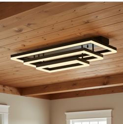 Mirvete 31.9” LED Flush Mount Rectangle Ceiling Fixture
