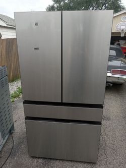 criterion, stainless steel fridge