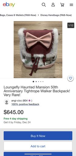 Loungefly Haunted Mansion Very Rare Tightrope Walker Backpack 