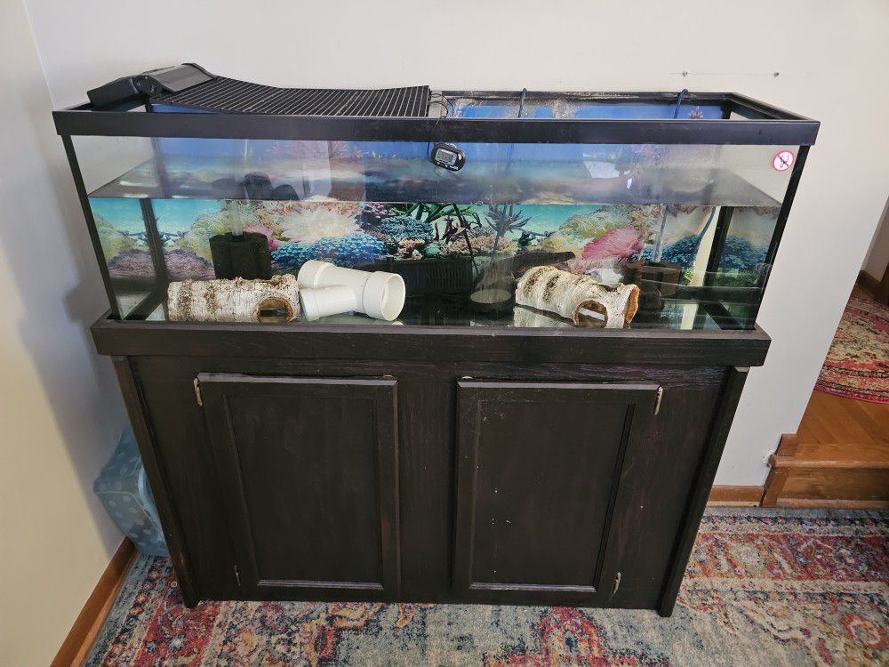 55gal Aquarium w/ Stand And Many Extras