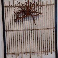 Rare Antique Buddha And Bamboo Wall Art
