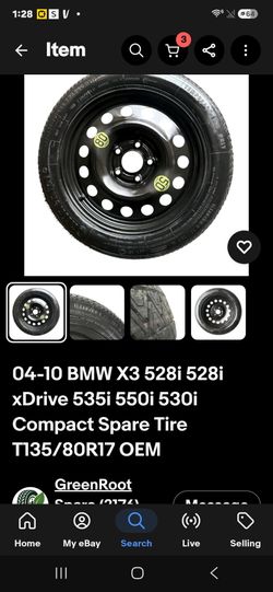 Spare tire for bmw 525i 545i 530i bmw