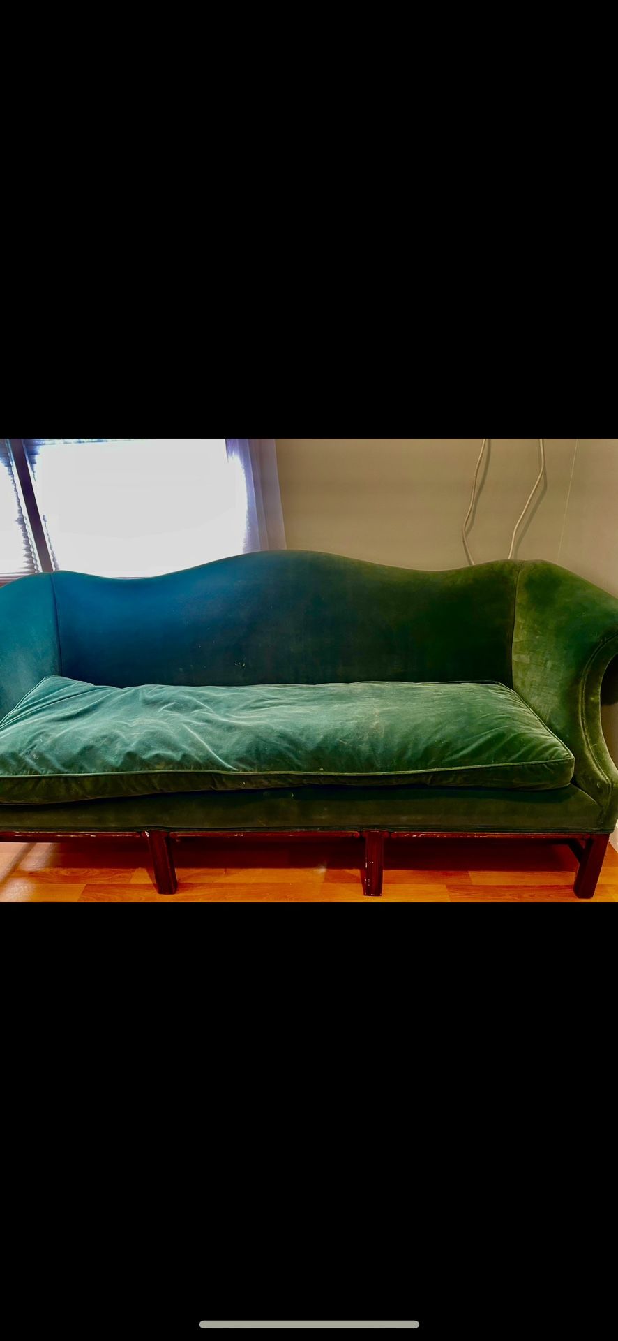 Green Velvet Antique Couch