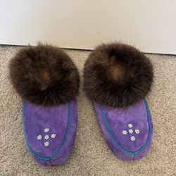 Purple Moccasins Size 9