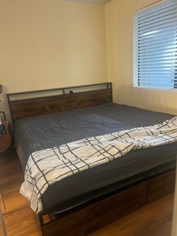 King Bed Frame and Charging station