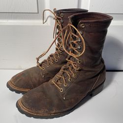 VINTAGE Carolina Men's Logger Oil Resistant Work Boots Size 10.5 Leather Brown