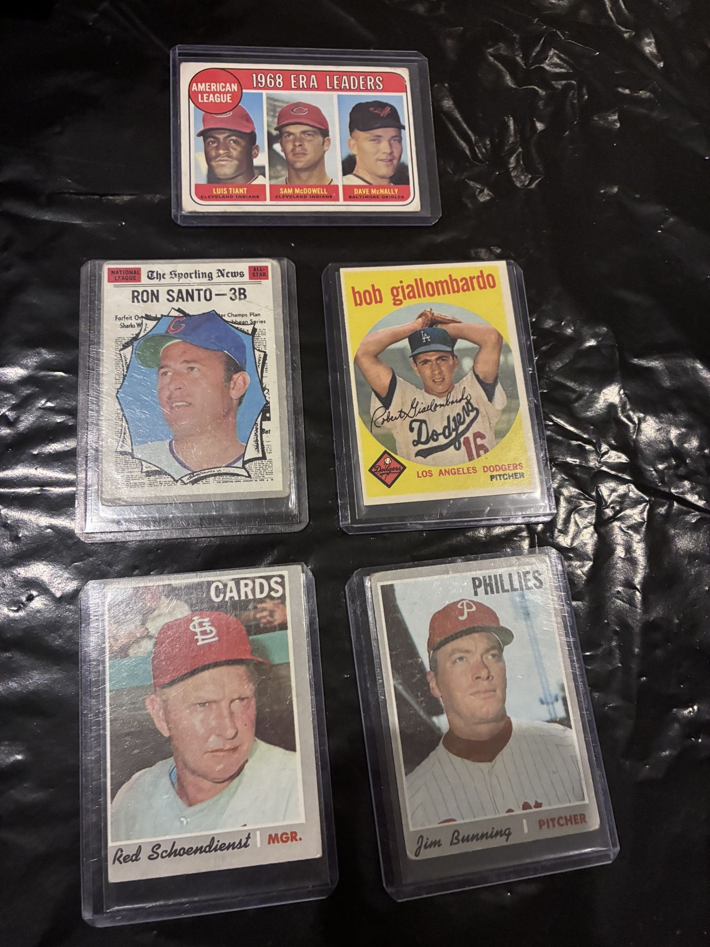 5 Vintage Baseball Cards