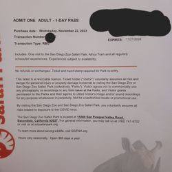 Zoo Tickets  