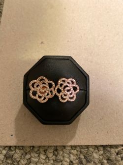 925 Silver Rose Ear Rings