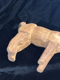 Hand- Carved Wooden Horse Statue Thumbnail