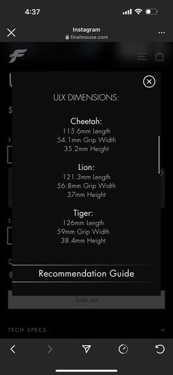 FinalMouse ULX PRO Series {Lion (M) / Aceu} for Sale in FinalMouse ULX PRO Series {Lion (M) / Aceu} for Sale in