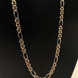 10k Tri color fígaro bracelet 24” inches 27.2 grams