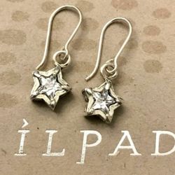 SILPADA STERLING SILVER CZ STAR DANGLE EARRINGS