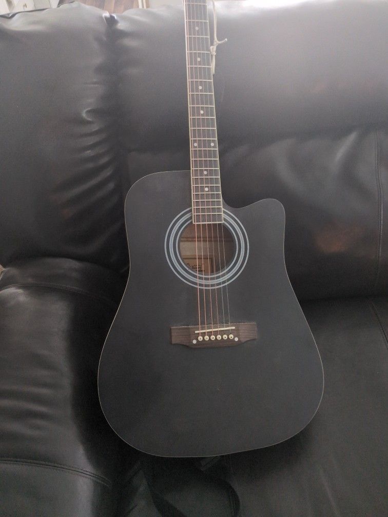 Barely Used 41" Glarry Acoustic Guitar With Fender Strap $40. Must Pickup
