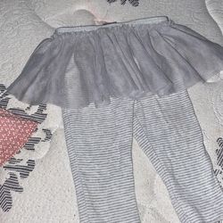 Lil Girl Pants With Tutu Grey