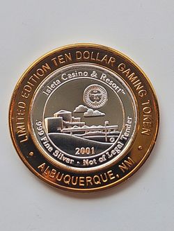 Isleta Casino & Resort New Mexico .999 Fine Silver Gaming Token Silver Strike