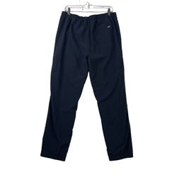 Eddie Bauer Womens Polar Fleece Lined Flannel Navy Blue Joggers Sweat Solid SZ 12