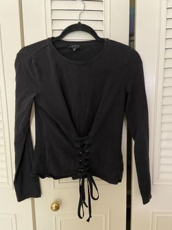 Black Cinched Corset Crop Top