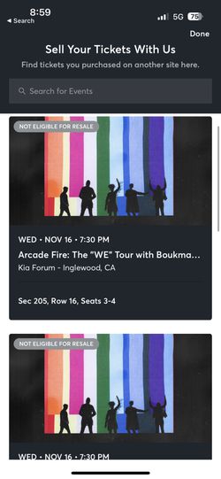 Arcade Fire - 11/16 Section 205 Row 16 (2 Tickets For $100 OBO)