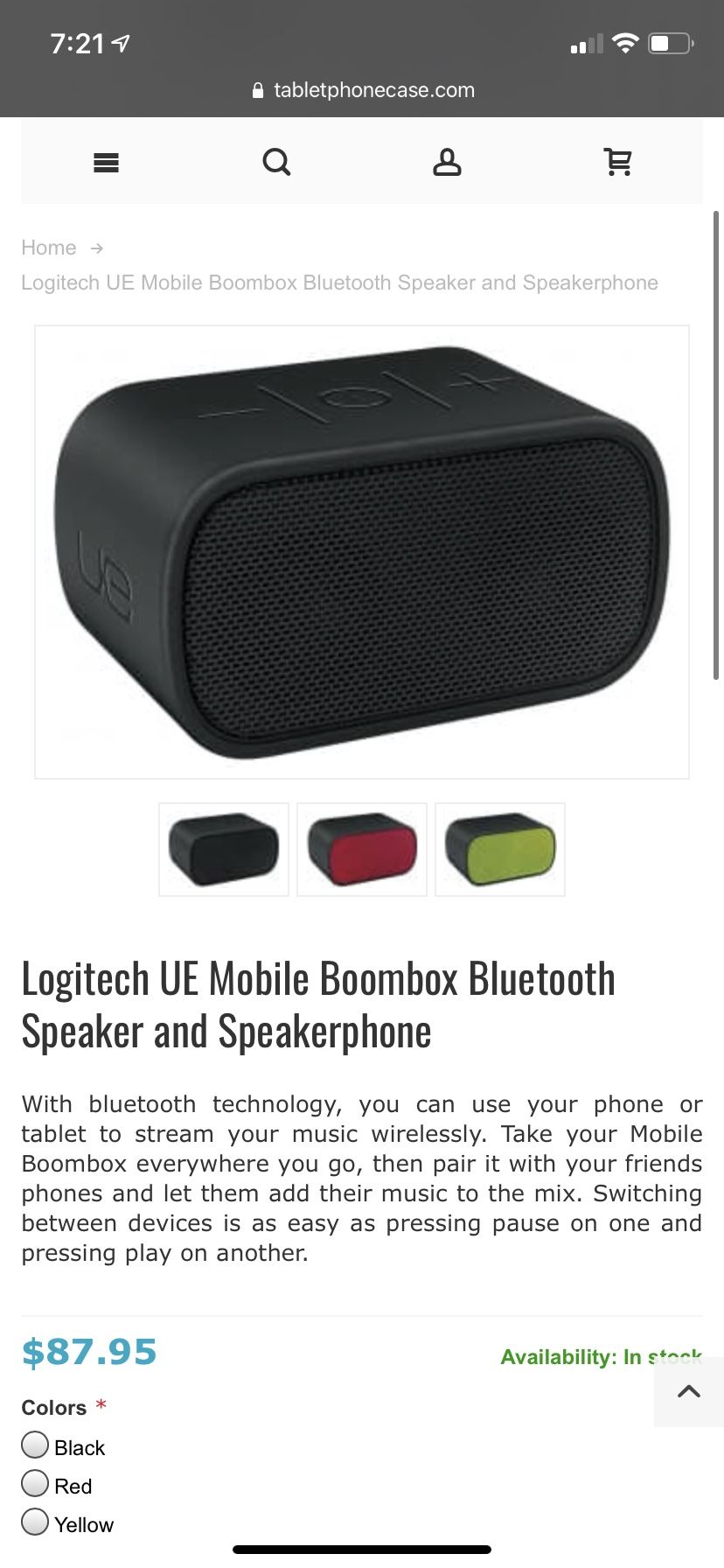 Logitech UE Portable Bluetooth Speaker Boombox