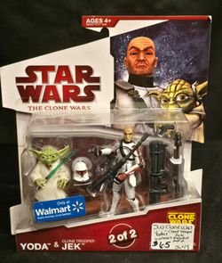 Star Wars Clone Wars 2pk Yoda & Clone Trooper Jek Walmart Exclusive 2 of 2