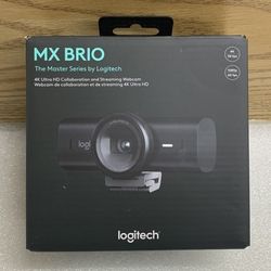 Logitech- MX Brio Ultra HD 4K Video Conference, Gaming and Streaming Webcam - Black