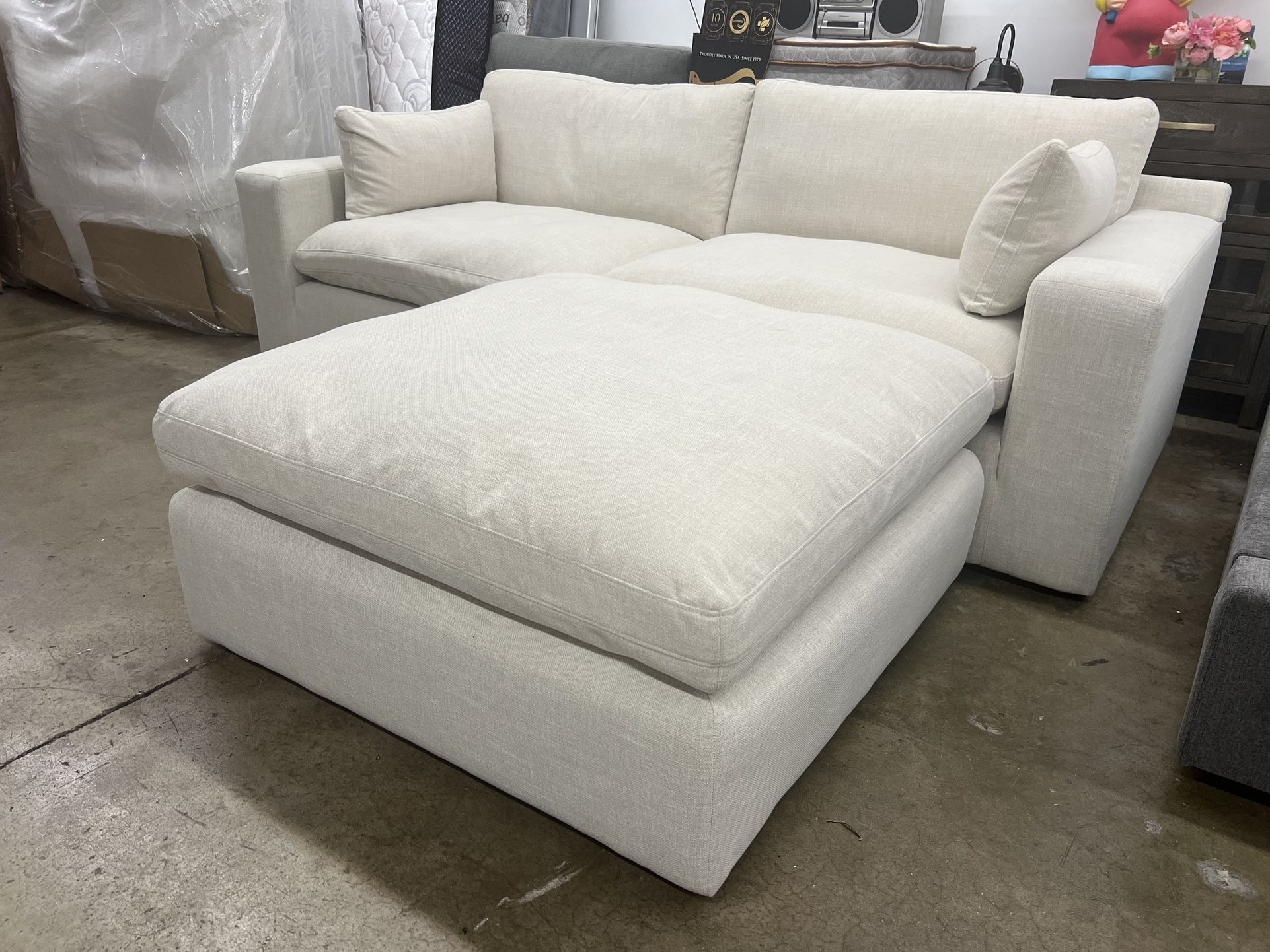 3 PC Feather Cloud Sectional Sofa Couch
