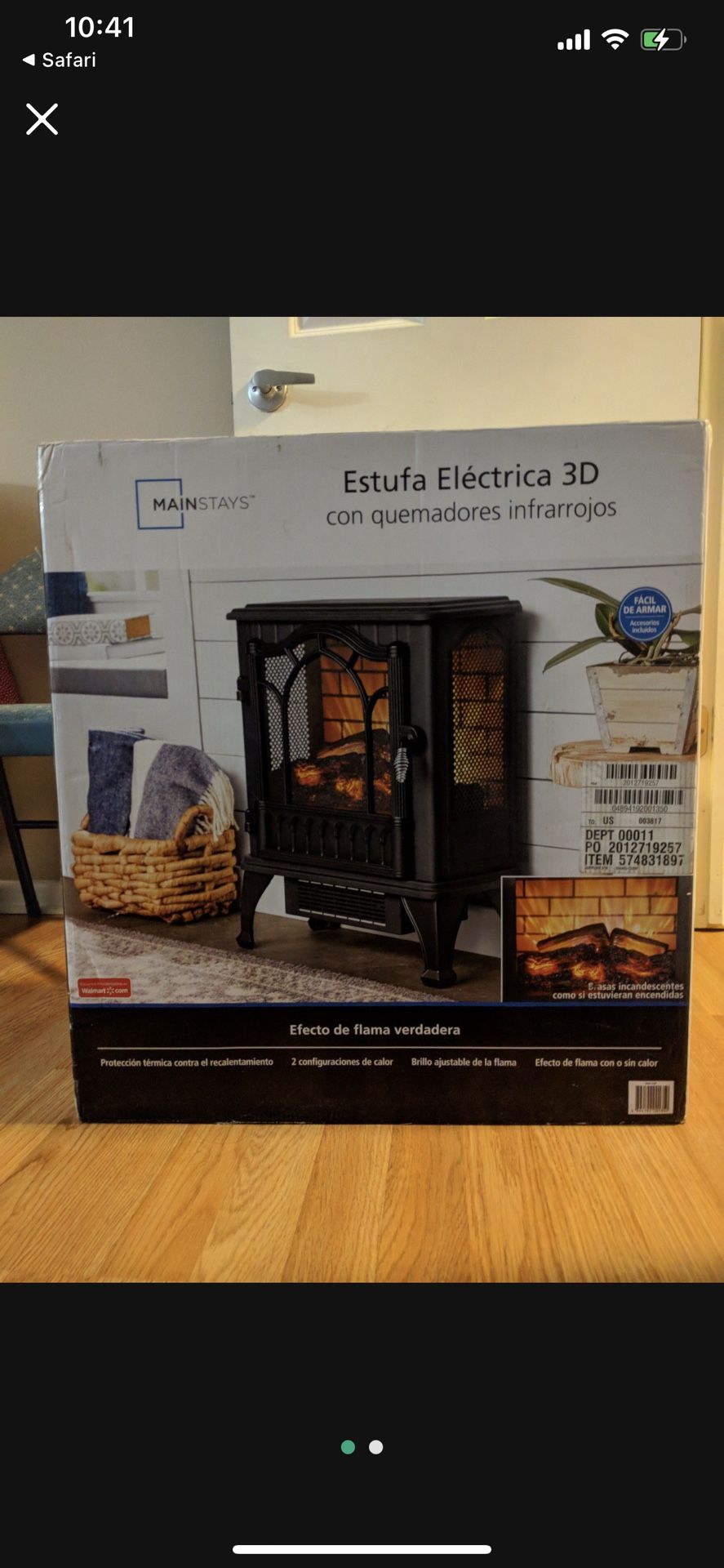 New Mainstays 3D Infrared Quartz Electric Space Heater
