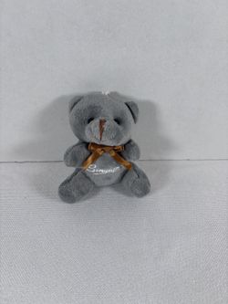 Singapore Plush Gray Teddy Bear Mini Keychain 4 Inches Soft Cute